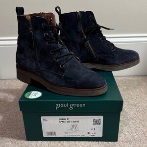 Paul Green Dark Suede Lace-Up Boots
